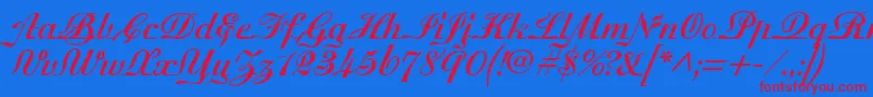 Police MadisonianBold – polices rouges sur fond bleu