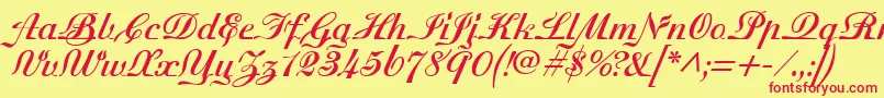 フォントMadisonianBold – 赤い文字の黄色い背景