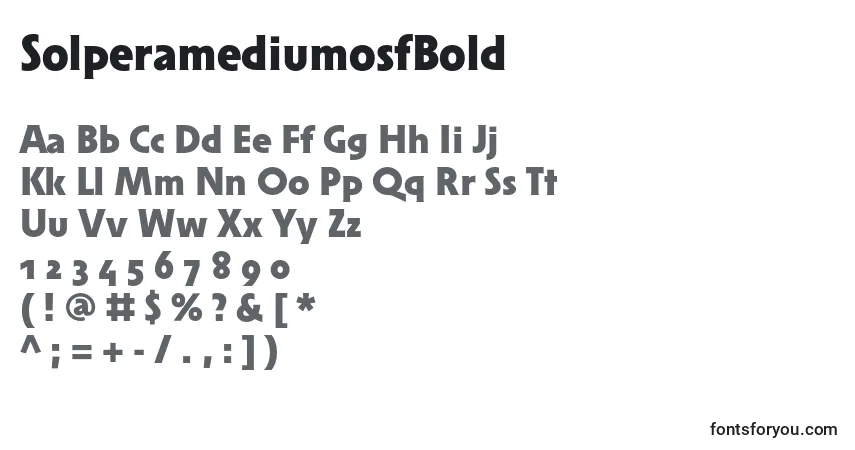 A fonte SolperamediumosfBold – alfabeto, números, caracteres especiais