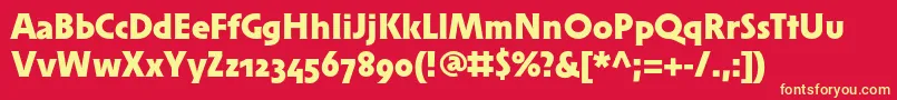 フォントSolperamediumosfBold – 黄色の文字、赤い背景