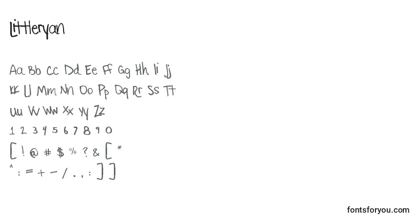 Schriftart Littleryan – Alphabet, Zahlen, spezielle Symbole