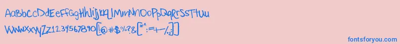 Littleryan Font – Blue Fonts on Pink Background