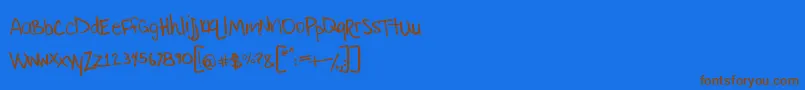 Littleryan Font – Brown Fonts on Blue Background