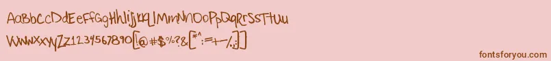 Littleryan Font – Brown Fonts on Pink Background