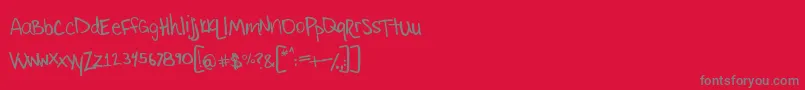 Littleryan Font – Gray Fonts on Red Background