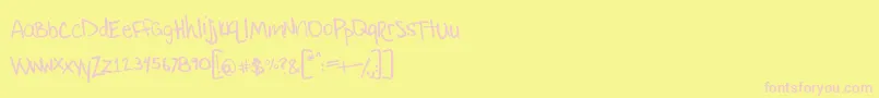 Littleryan Font – Pink Fonts on Yellow Background