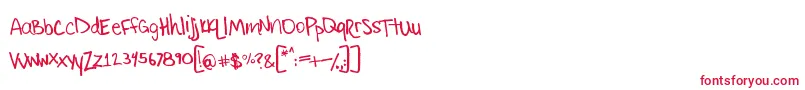 Littleryan Font – Red Fonts on White Background
