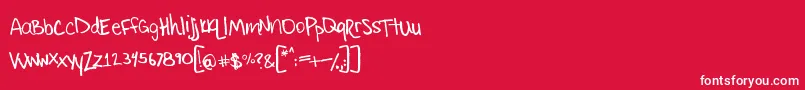 Littleryan Font – White Fonts on Red Background
