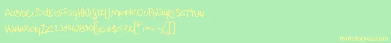 Littleryan Font – Yellow Fonts on Green Background