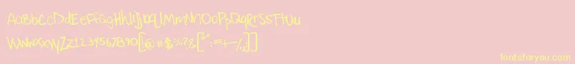 Littleryan Font – Yellow Fonts on Pink Background