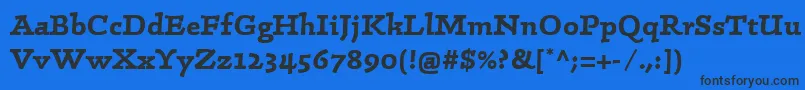 フォントLinotypeConradBold – 黒い文字の青い背景