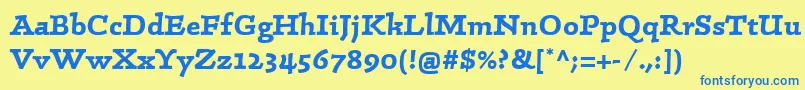 Шрифт LinotypeConradBold – синие шрифты на жёлтом фоне