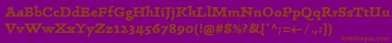 Fonte LinotypeConradBold – fontes marrons em um fundo roxo