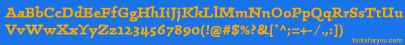 LinotypeConradBold Font – Orange Fonts on Blue Background