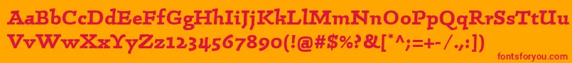 LinotypeConradBold Font – Red Fonts on Orange Background