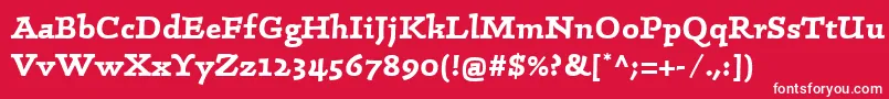 Czcionka LinotypeConradBold – białe czcionki na czerwonym tle