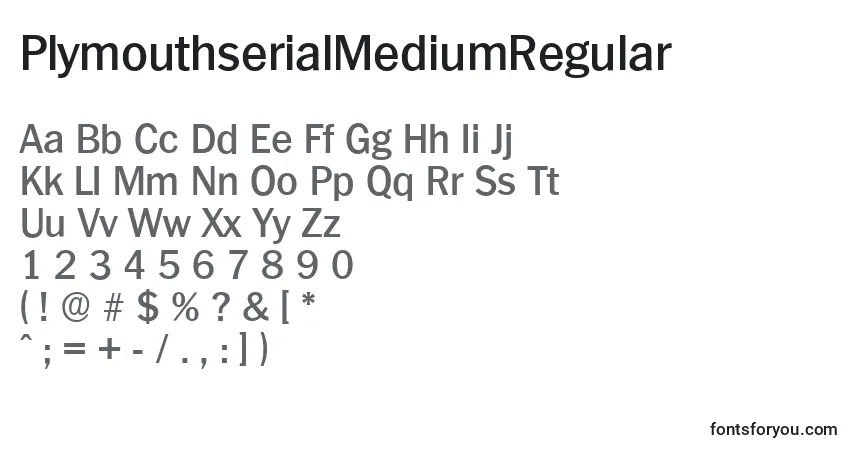 PlymouthserialMediumRegular Font – alphabet, numbers, special characters