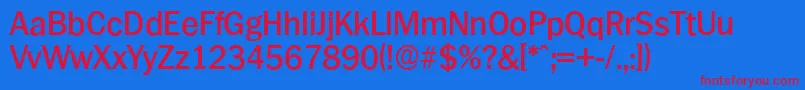 PlymouthserialMediumRegular Font – Red Fonts on Blue Background