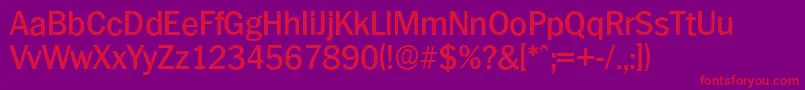 PlymouthserialMediumRegular Font – Red Fonts on Purple Background