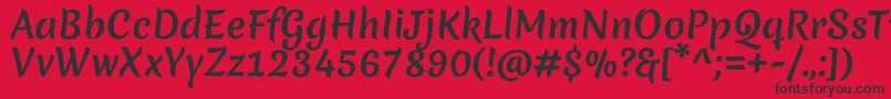 MeriendaBold Font – Black Fonts on Red Background