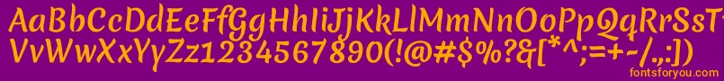 MeriendaBold Font – Orange Fonts on Purple Background