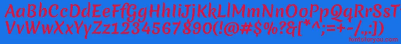 MeriendaBold Font – Red Fonts on Blue Background