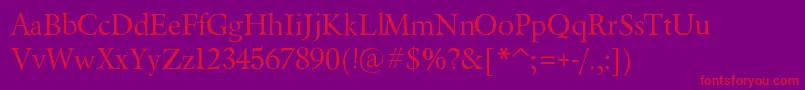 BeryliumRegular Font – Red Fonts on Purple Background