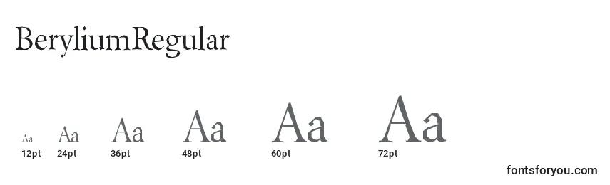 BeryliumRegular Font Sizes