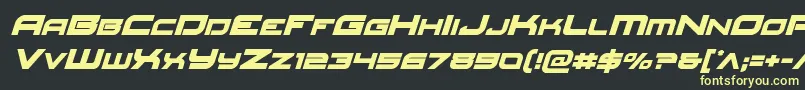 Redrocketital-Schriftart – Gelbe Schriften auf schwarzem Hintergrund