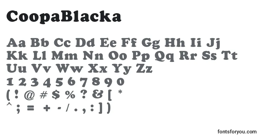 A fonte CoopaBlacka – alfabeto, números, caracteres especiais