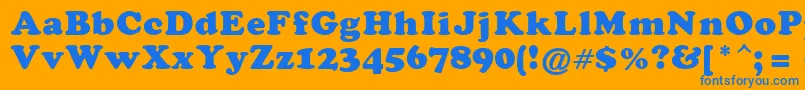 CoopaBlacka Font – Blue Fonts on Orange Background