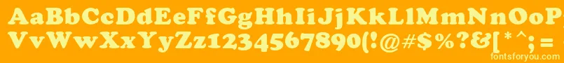 CoopaBlacka Font – Yellow Fonts on Orange Background