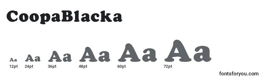 CoopaBlacka Font Sizes