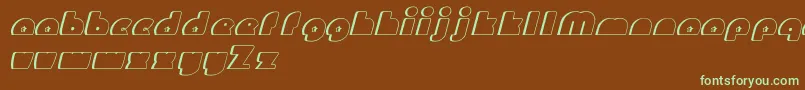 MightyGizmo-fontti – vihreät fontit ruskealla taustalla