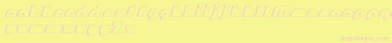 MightyGizmo-fontti – vaaleanpunaiset fontit keltaisella taustalla
