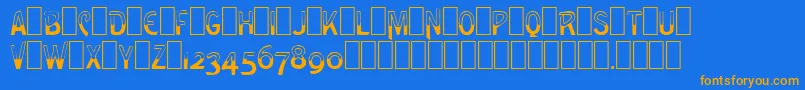 Whiskey1 Font – Orange Fonts on Blue Background