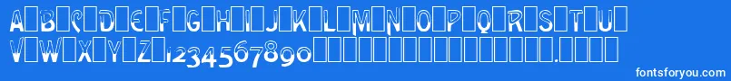 Whiskey1 Font – White Fonts on Blue Background