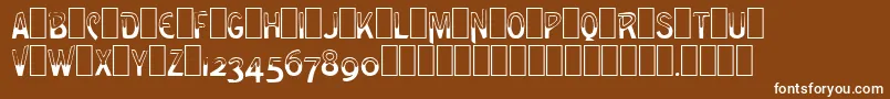Whiskey1-Schriftart – Weiße Schriften auf braunem Hintergrund
