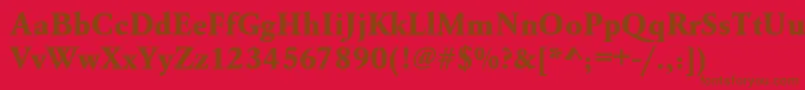 フォントUrwgaramondtextbol – 赤い背景に茶色の文字