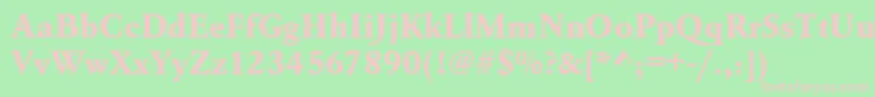 Urwgaramondtextbol Font – Pink Fonts on Green Background