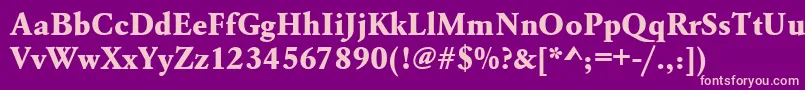 Urwgaramondtextbol Font – Pink Fonts on Purple Background