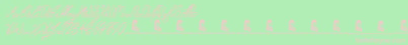 WishingWell-Schriftart – Rosa Schriften auf grünem Hintergrund