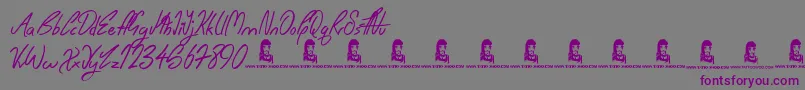 WishingWell-fontti – violetit fontit harmaalla taustalla