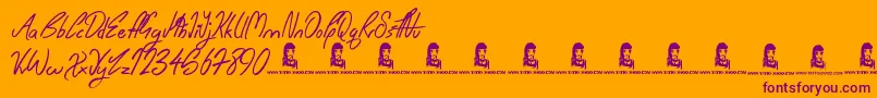 WishingWell Font – Purple Fonts on Orange Background