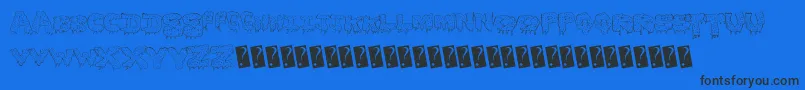 Gunkyick-Schriftart – Schwarze Schriften auf blauem Hintergrund