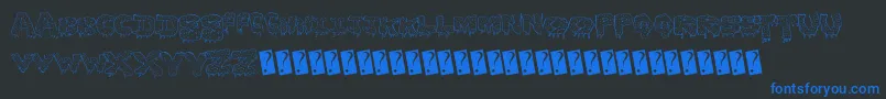 Gunkyick Font – Blue Fonts on Black Background