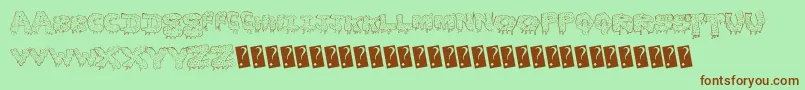 Gunkyick Font – Brown Fonts on Green Background