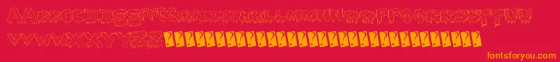 Gunkyick Font – Orange Fonts on Red Background