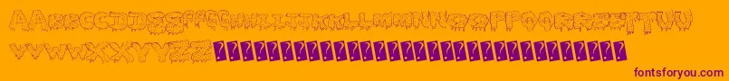 Gunkyick-Schriftart – Violette Schriften auf orangefarbenem Hintergrund