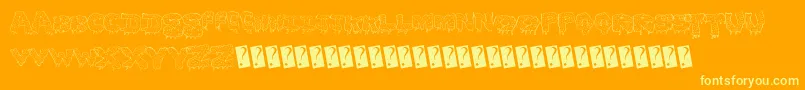 Fonte Gunkyick – fontes amarelas em um fundo laranja
